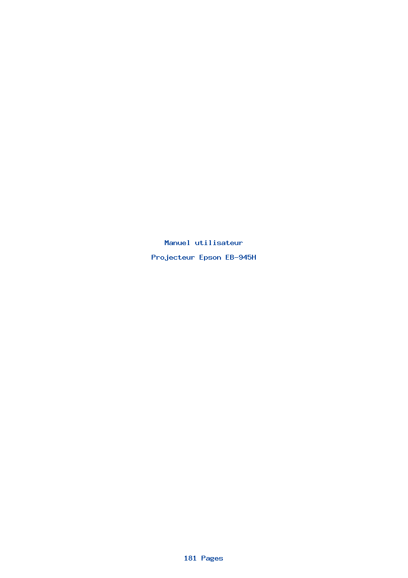 Page 1 de la notice Manuel utilisateur Epson EB-945H