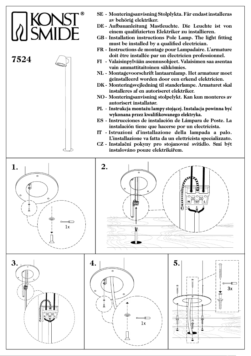 Page 1 de la notice Manuel utilisateur Konstsmide Trieste