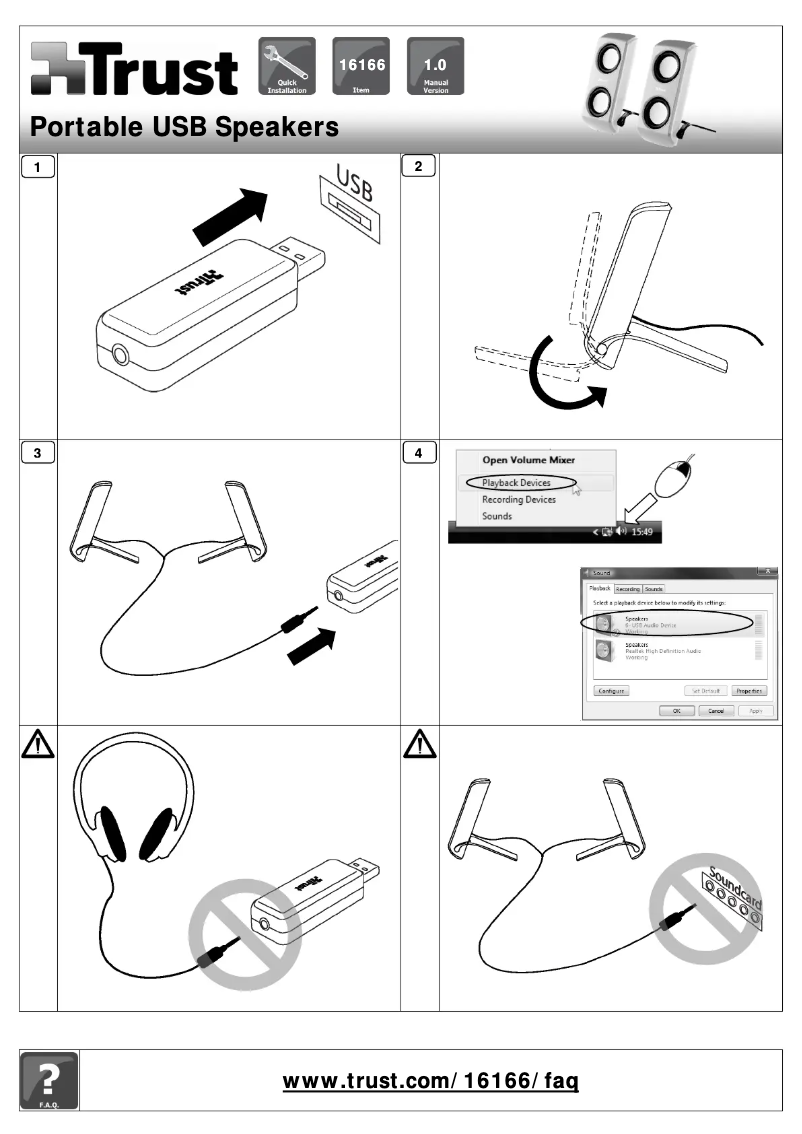 Page 1 de la notice Manuel utilisateur Trust Portable Notebook Speakers