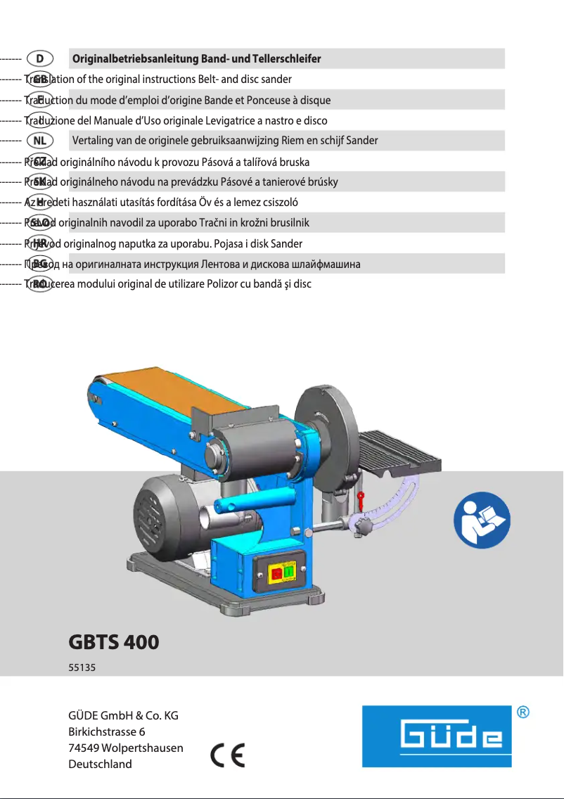 Page 1 de la notice Manuel utilisateur Güde GBTS 400