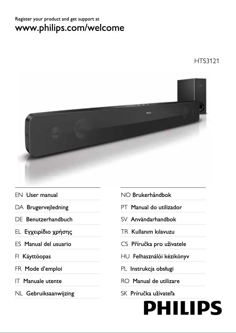 Page 1 de la notice Manuel utilisateur Philips HTS3121