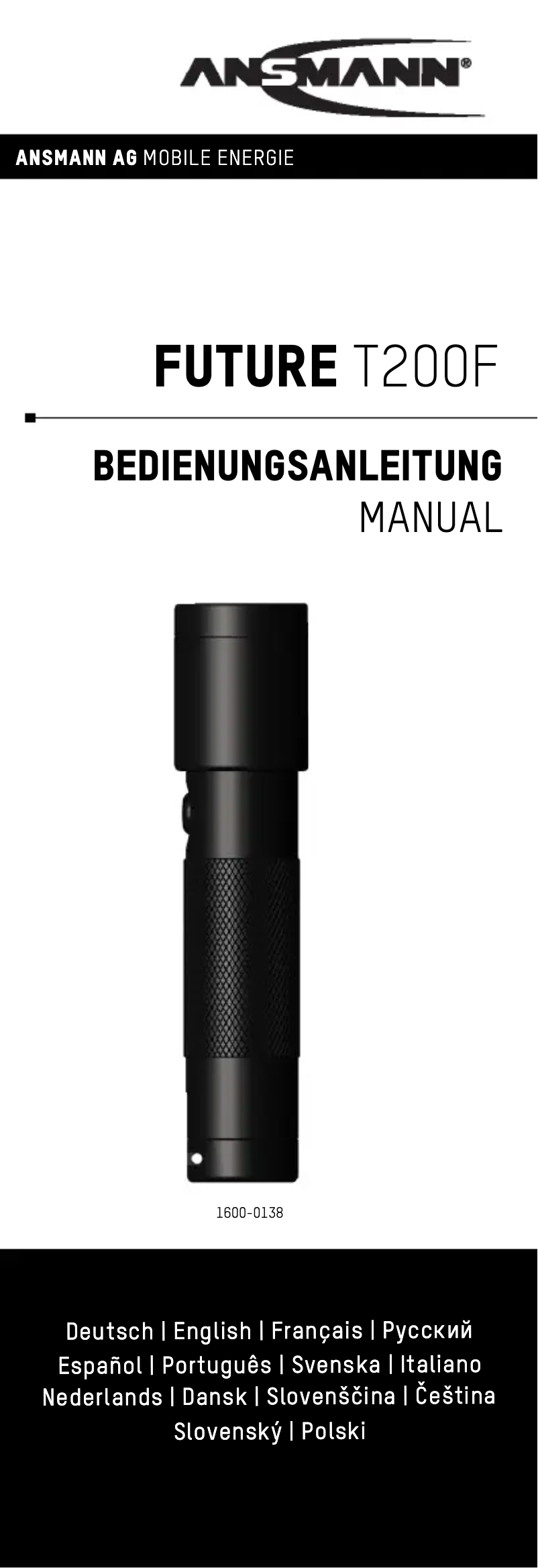 Page 1 de la notice Manuel utilisateur Ansmann Future T200F