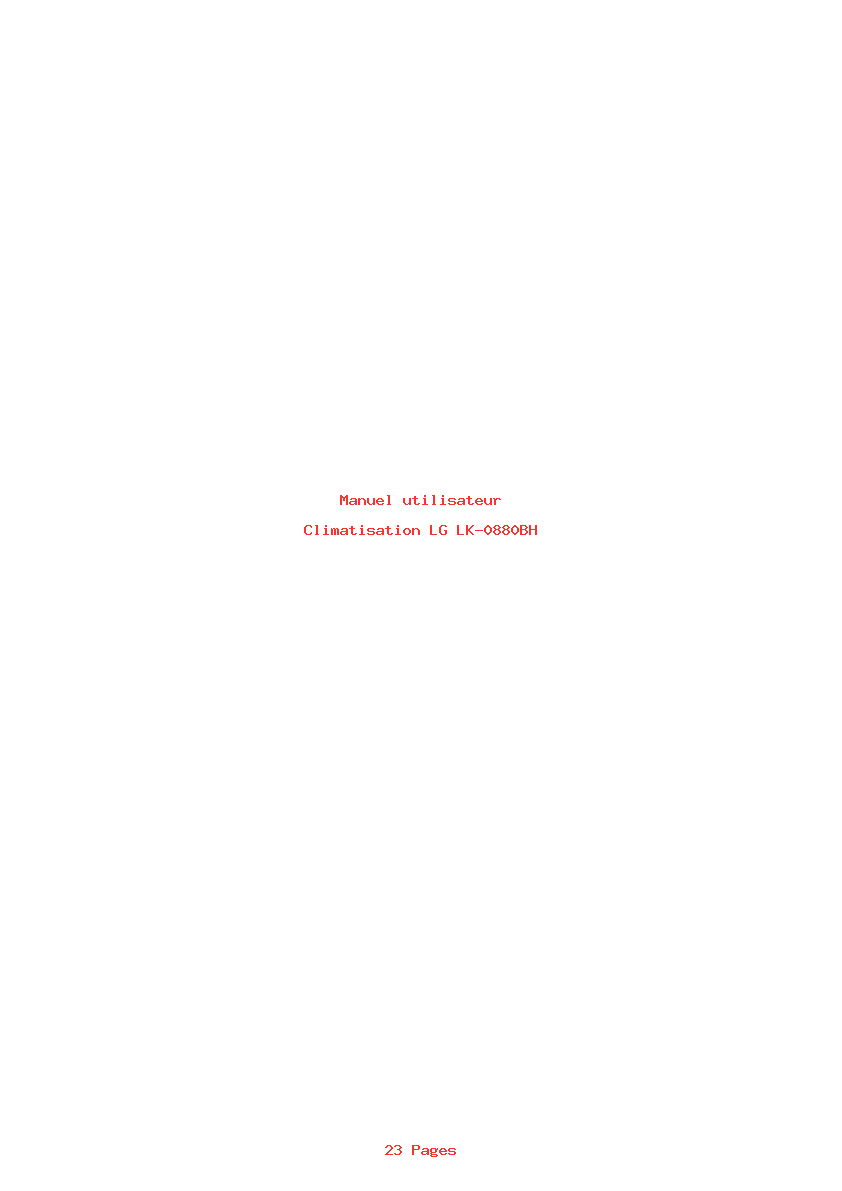 Page 1 de la notice Manuel utilisateur LG LK-0880BH