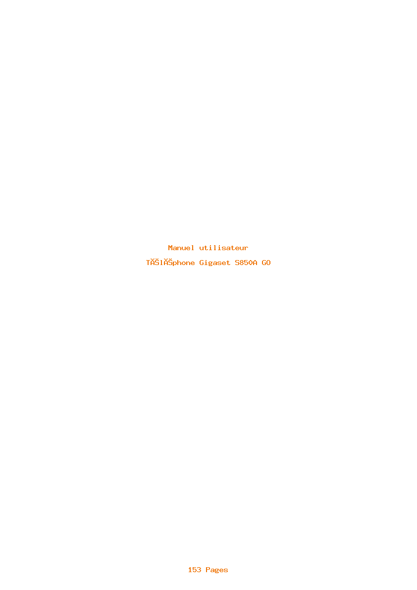 Page 1 de la notice Manuel utilisateur Gigaset S850A GO
