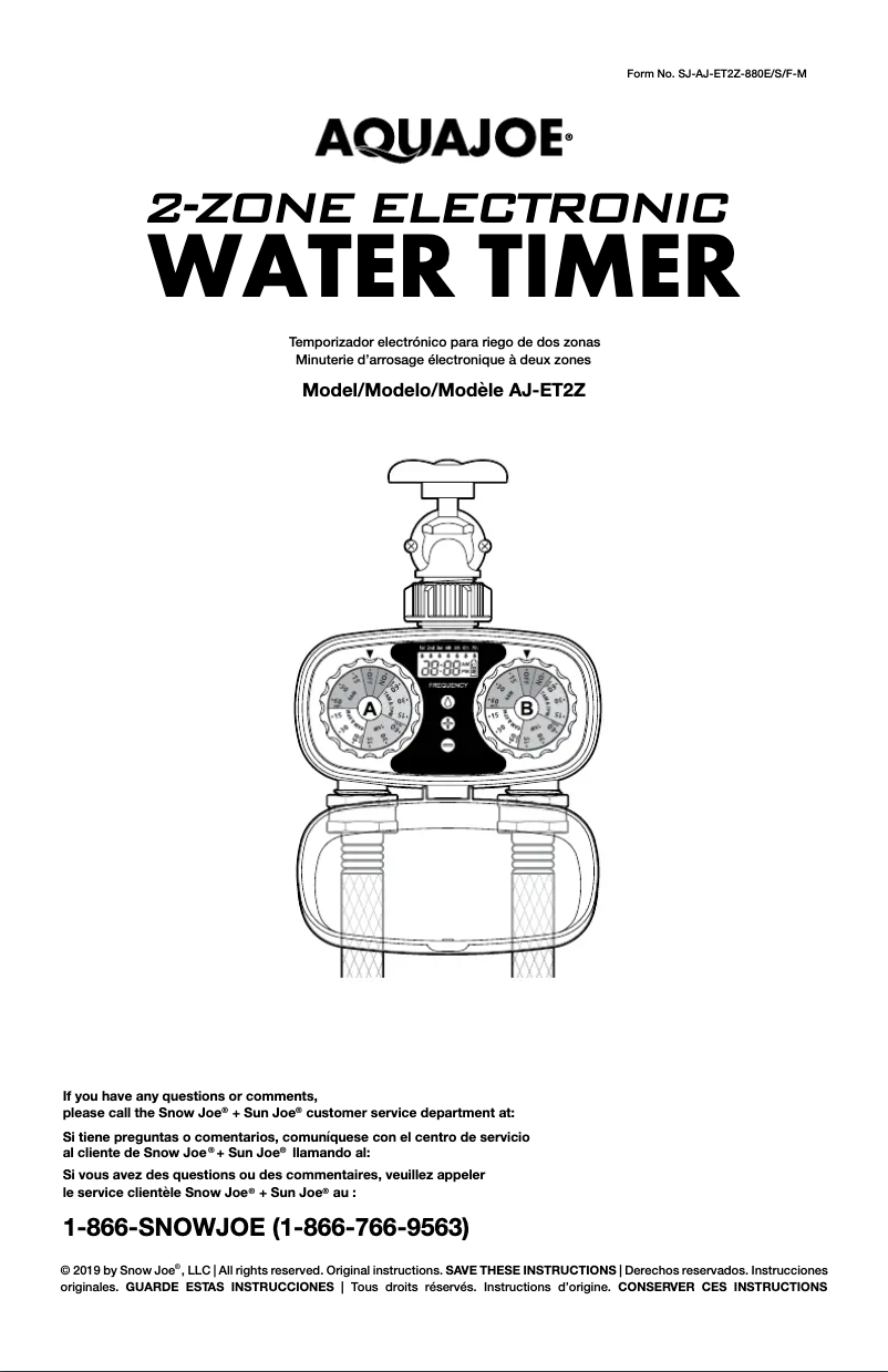 Page 1 of the manual User Manual Aqua Joe AJ-ET2Z