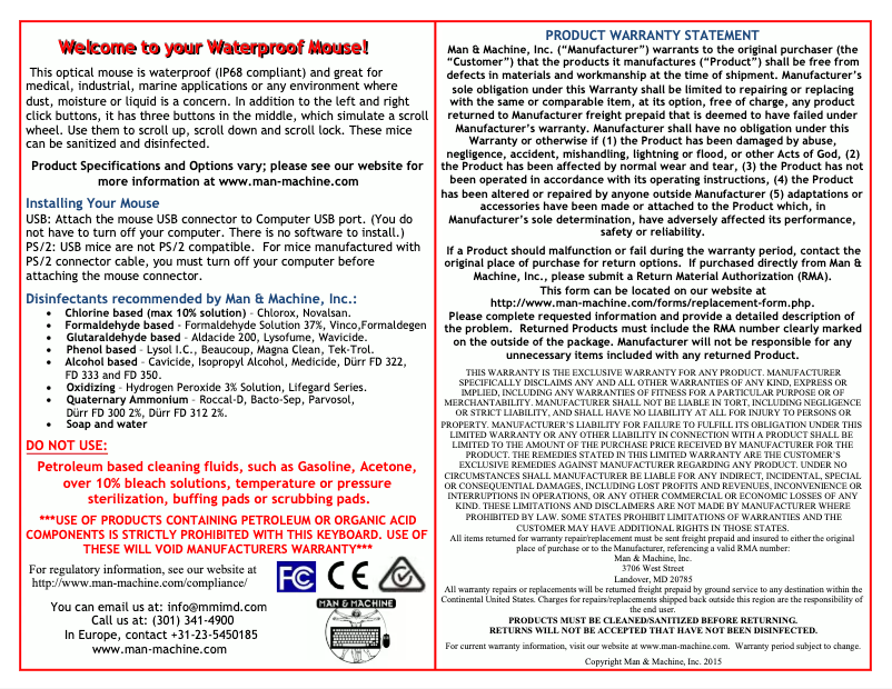 Página 1 del manual Manual de usuario Man & Machine PM/MAG/W5