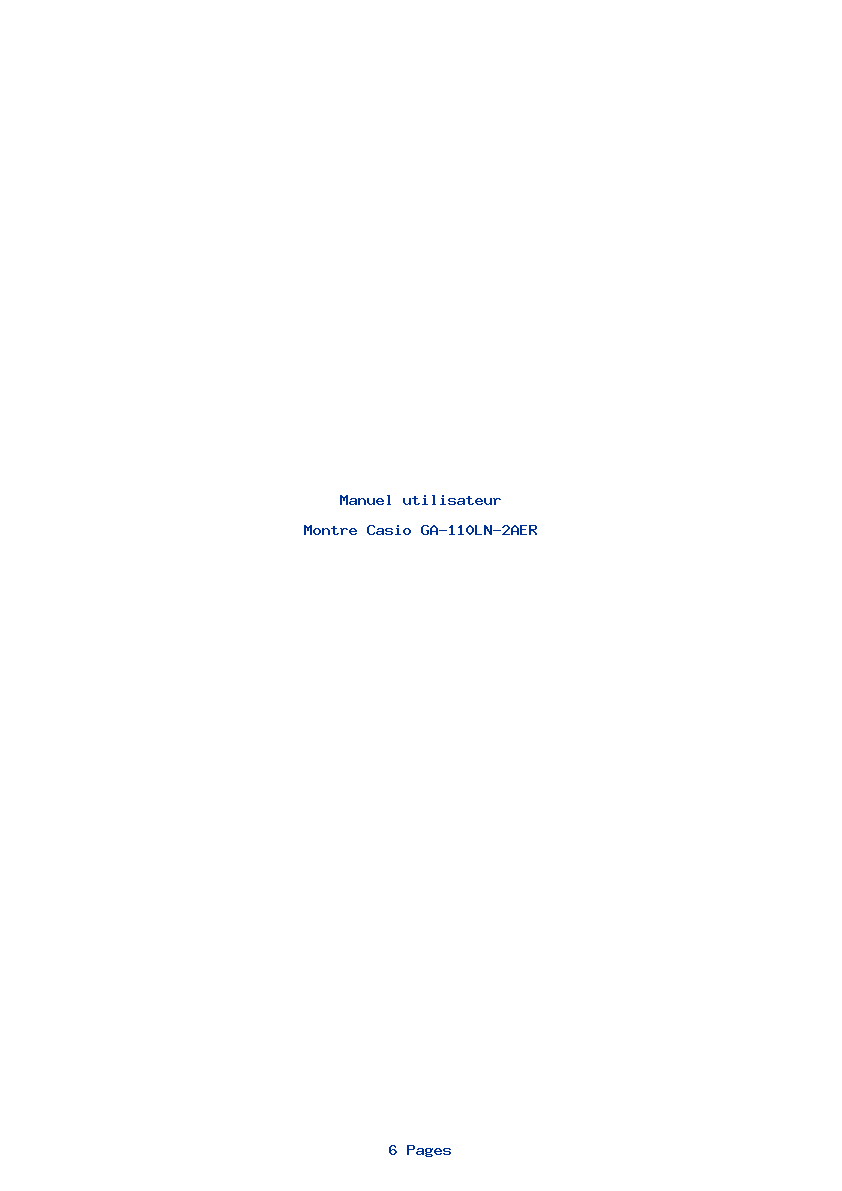 Page 1 de la notice Manuel utilisateur Casio GA-110LN-2AER