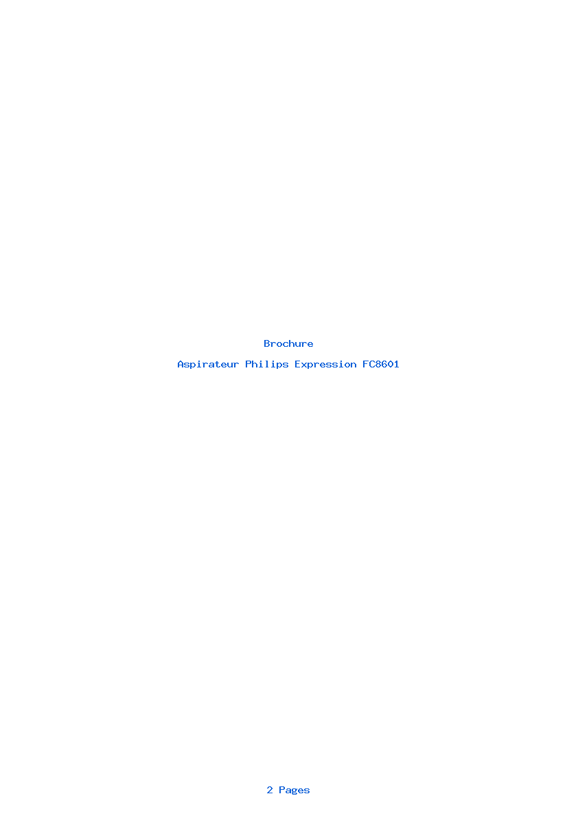 Page 1 de la notice Brochure Philips Expression FC8601