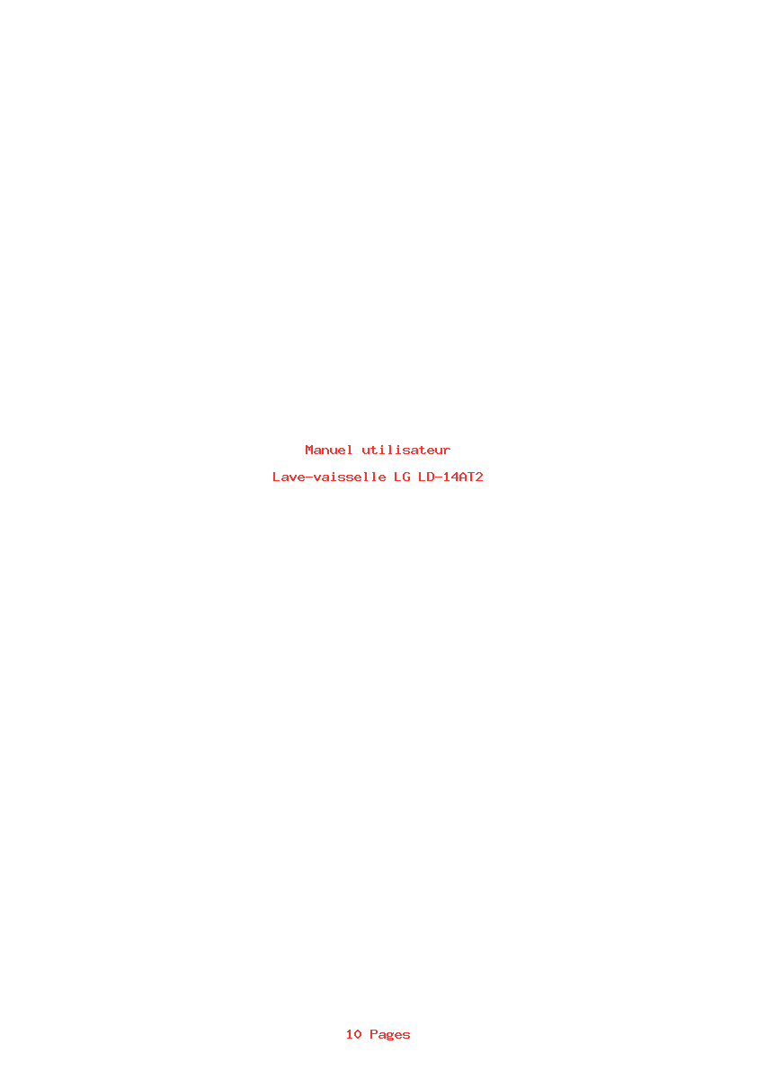 Page 1 de la notice Manuel utilisateur LG LD-14AT2