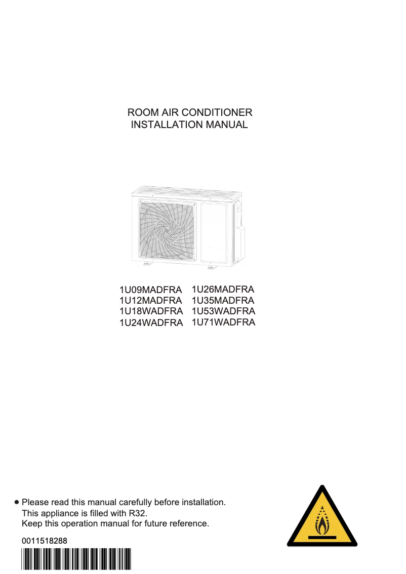 Page 1 de la notice Guide d'installation Haier AS35PBDHRA