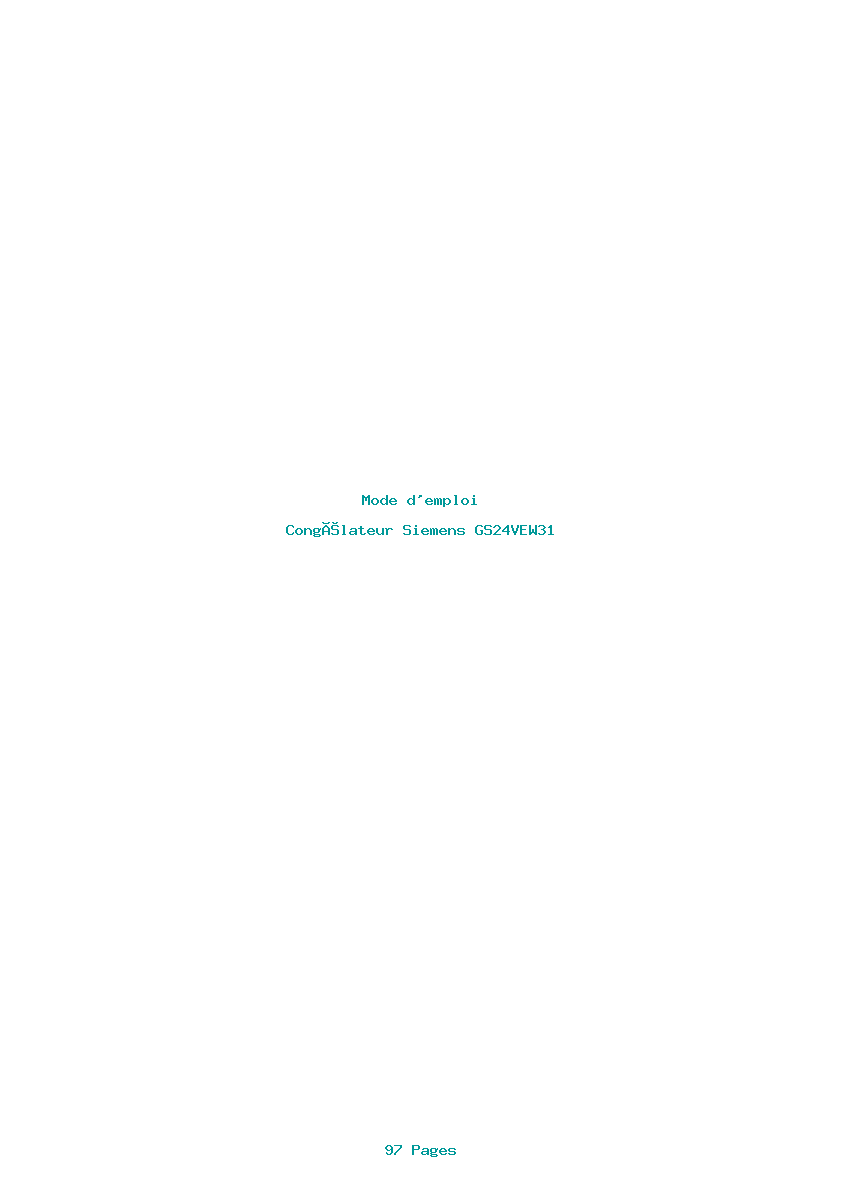 Page 1 de la notice Mode d'emploi Siemens GS24VEW31