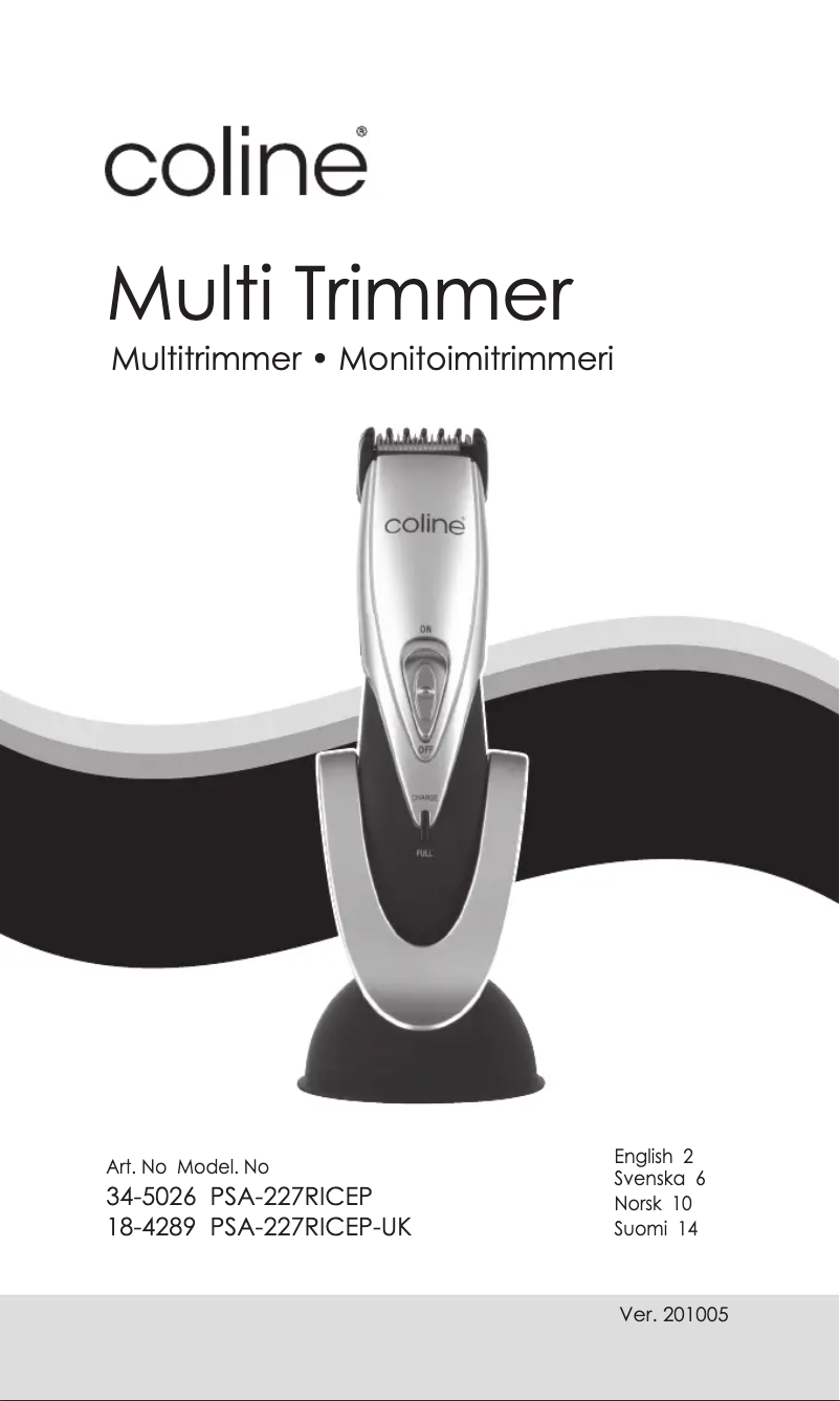 Page 1 de la notice Manuel utilisateur Coline PSA-227RICEP