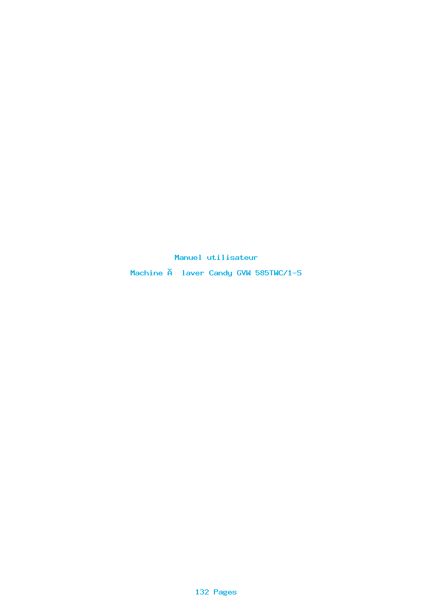 Page 1 de la notice Manuel utilisateur Candy GVW 585TWC/1-S