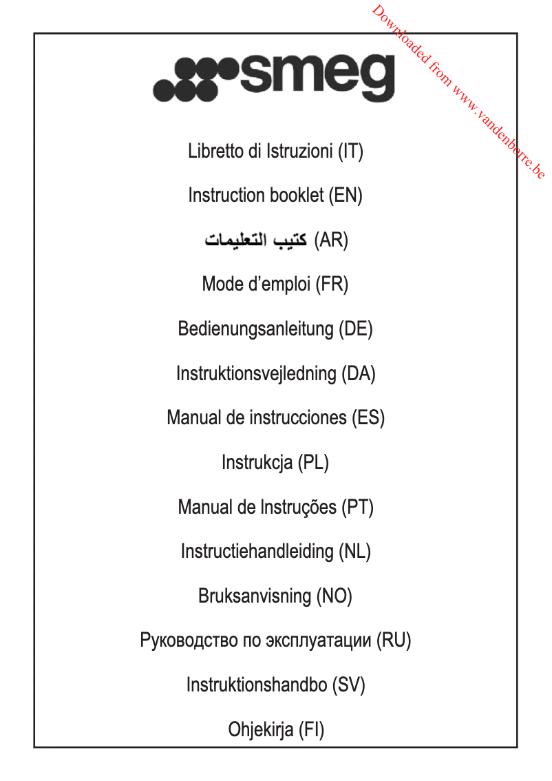 Page 1 de la notice Manuel utilisateur Smeg KPF9