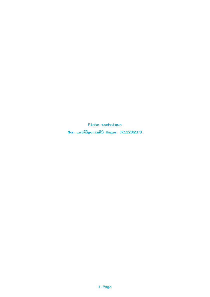 Image de la première page du manuel de l'appareil JK112BGSPD