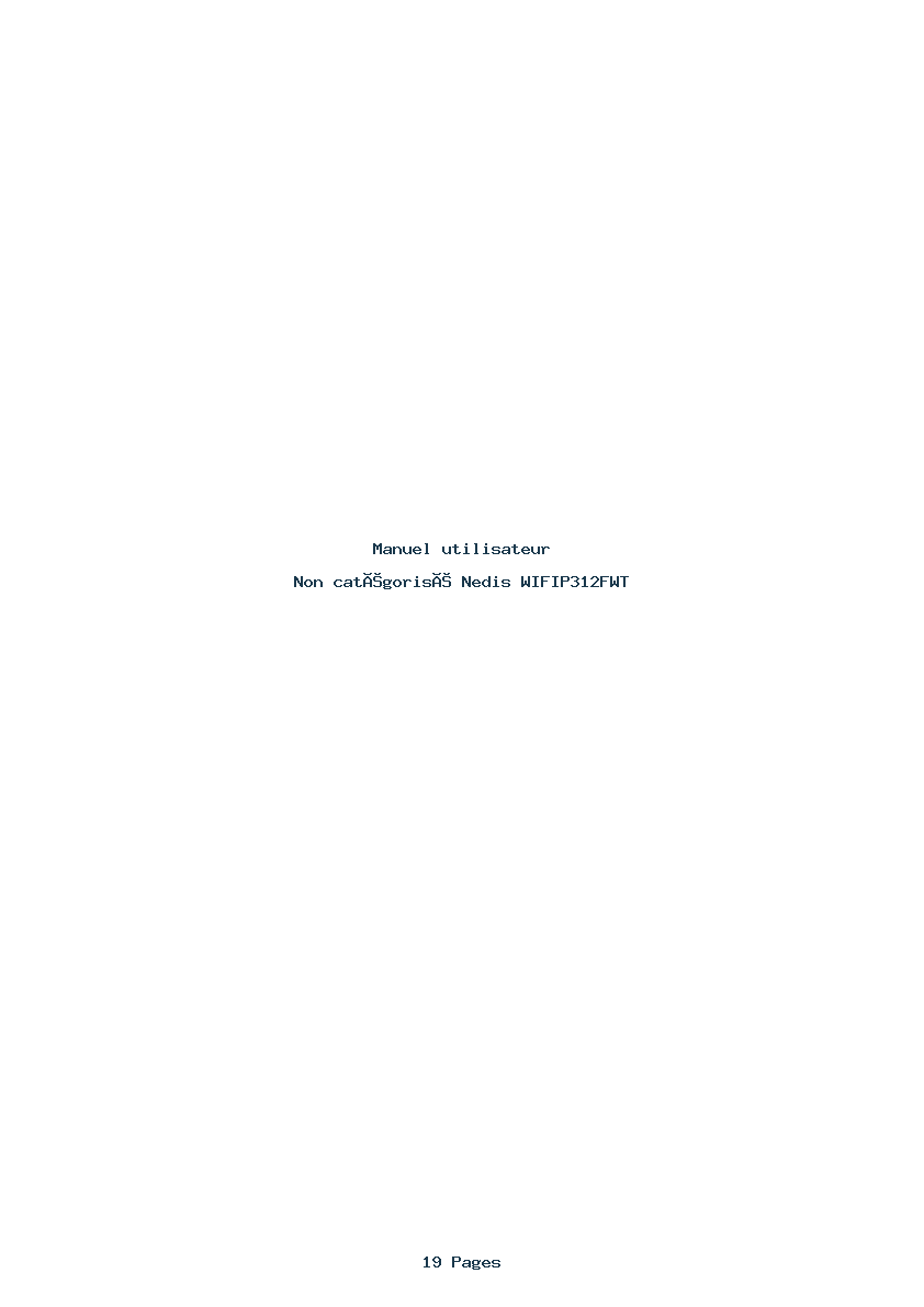 Page 1 de la notice Manuel utilisateur Nedis WIFIP312FWT