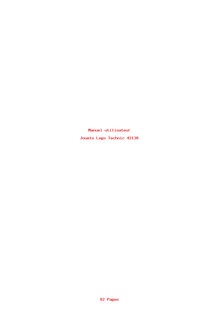 Page 1 de la notice Manuel utilisateur Lego Technic 42138