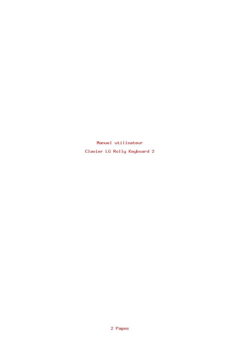 Page 1 de la notice Manuel utilisateur LG Rolly Keyboard 2