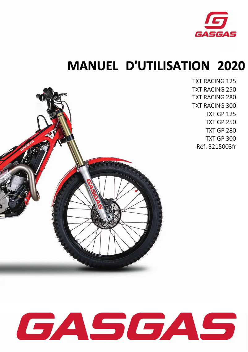 Página 1 del manual Manual de usuario GasGas TXT Racing 280 (2020)