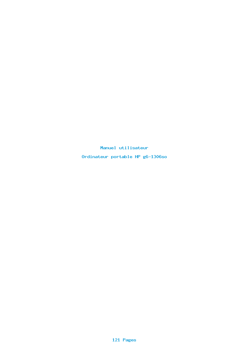 Page 1 de la notice Manuel utilisateur HP g6-1306so