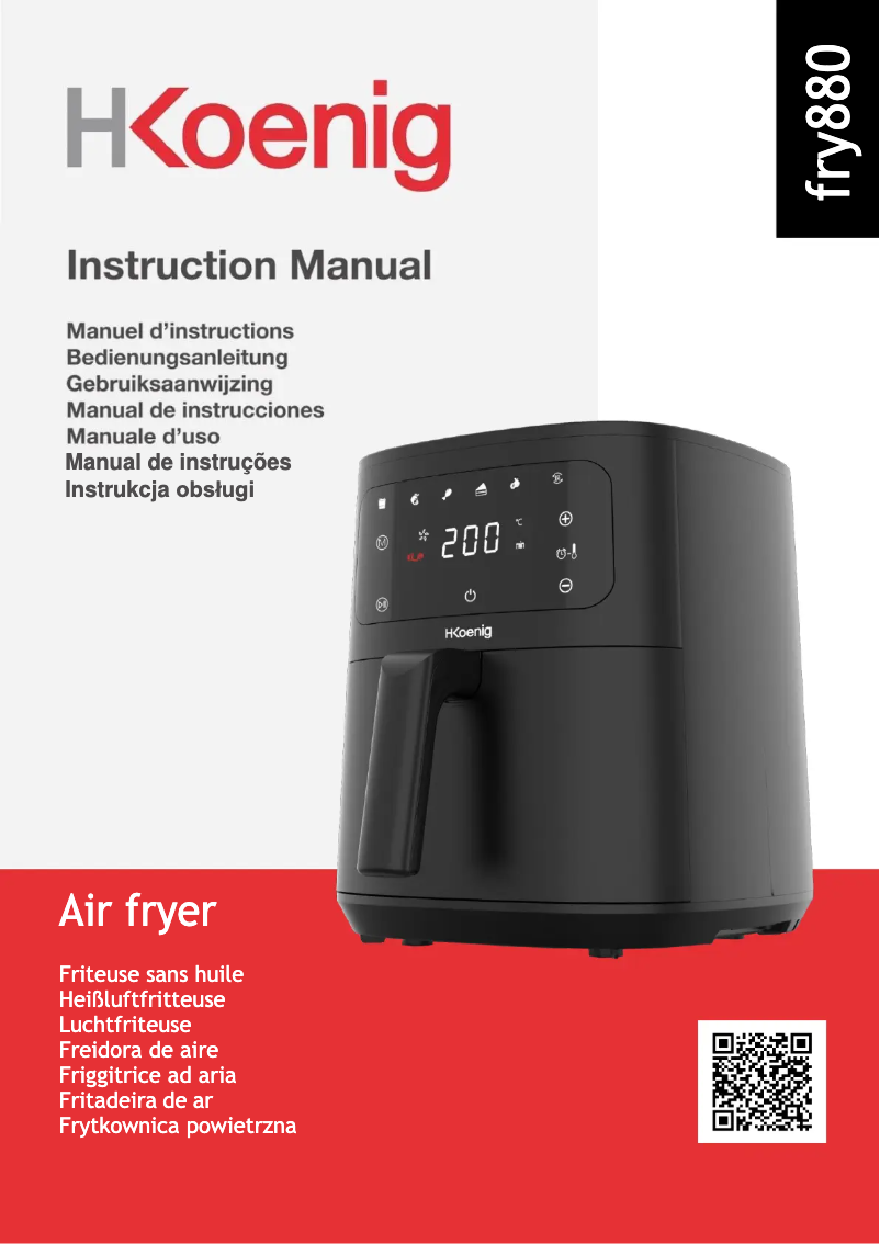 Page 1 de la notice Manuel utilisateur H.Koenig FRY880