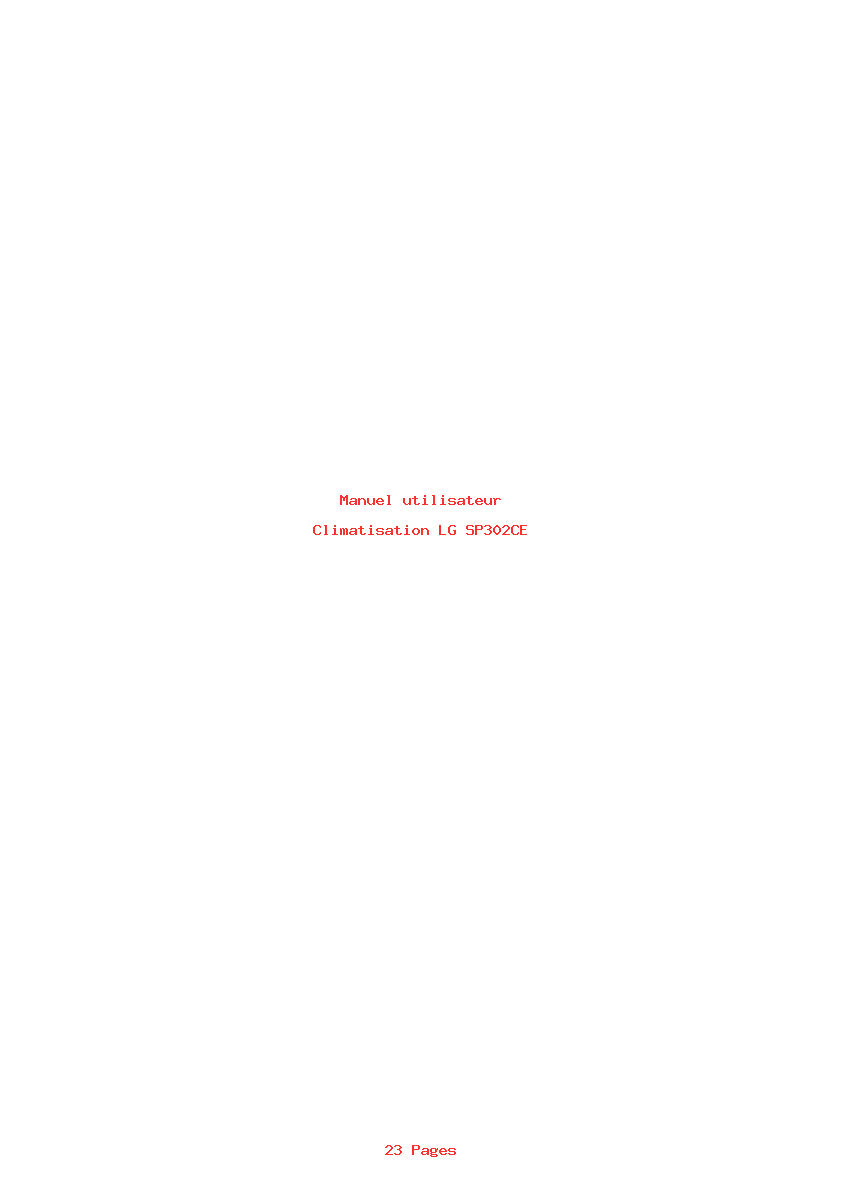Page 1 de la notice Manuel utilisateur LG SP302CE