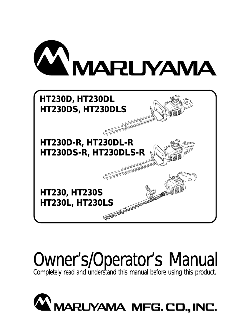 Page 1 de la notice Manuel utilisateur Maruyama HT230D-R