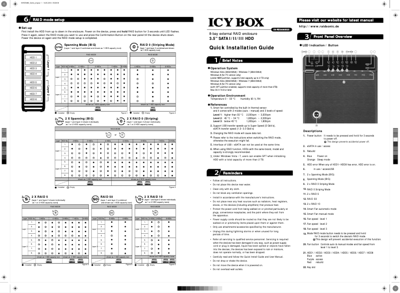 Page 1 de la notice Mode d'emploi Icy Box IB-RD3680SU3