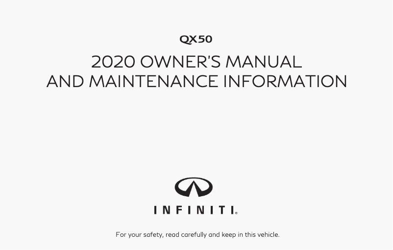 Page 1 de la notice Manuel utilisateur Infiniti QX50 (2020)