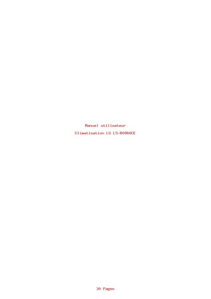 Page 1 de la notice Manuel utilisateur LG LS-B0960CE