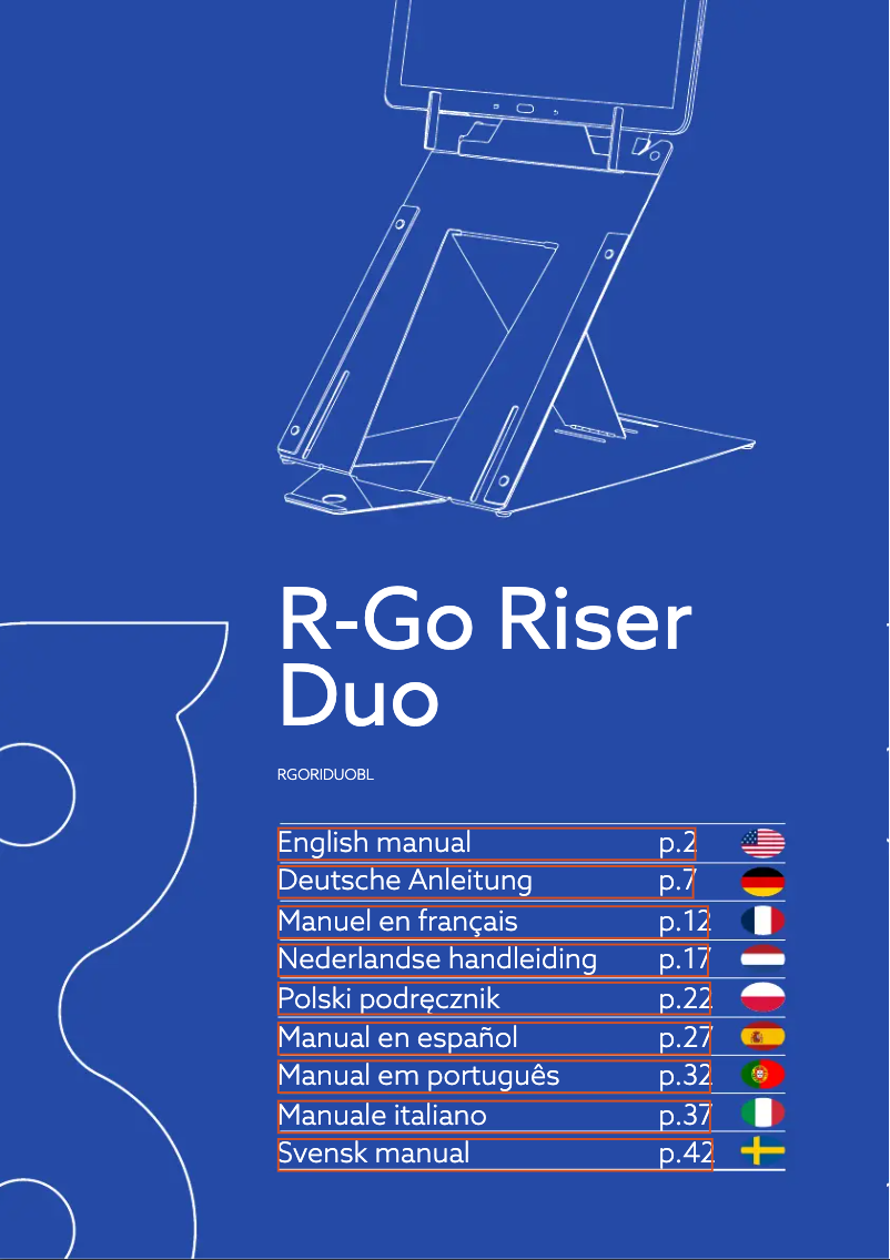 Page 1 of the manual User Manual R-Go Tools Riser Duo