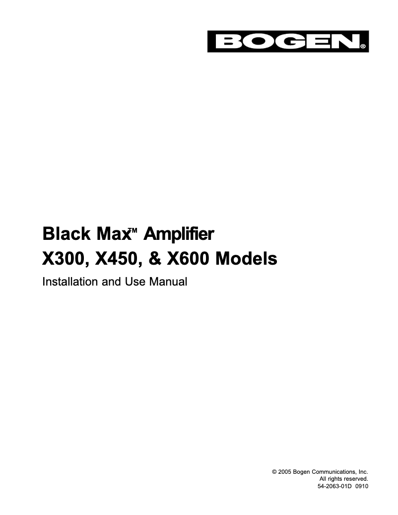 Page 1 de la notice Manuel utilisateur Bogen X300