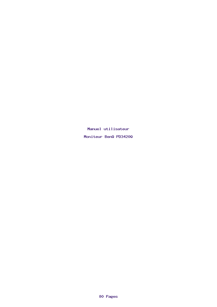 Page 1 de la notice Manuel utilisateur BenQ PD3420Q