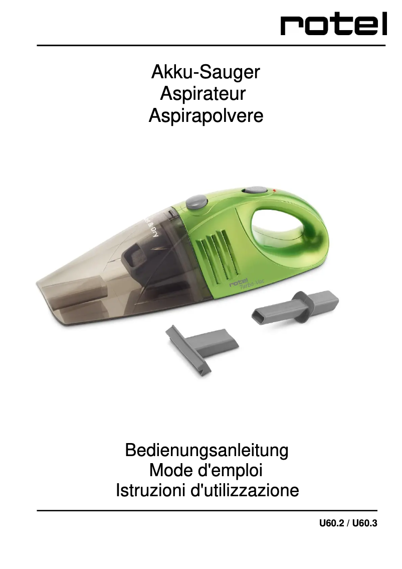 Página 1 del manual Manual de usuario Rotel Turbo-Vac