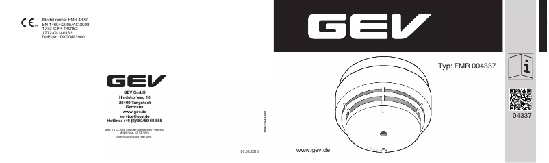 Page 1 de la notice Manuel utilisateur GEV FMR 4337