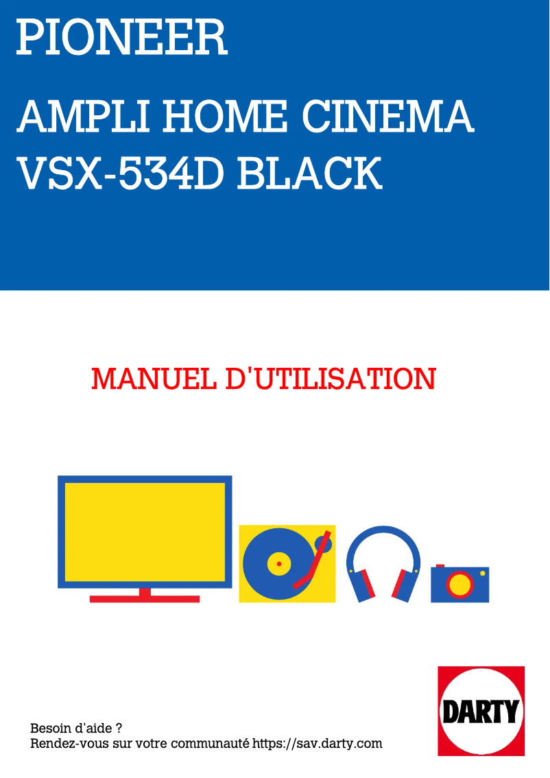 Page 1 de la notice Manuel utilisateur Pioneer VSX-534D