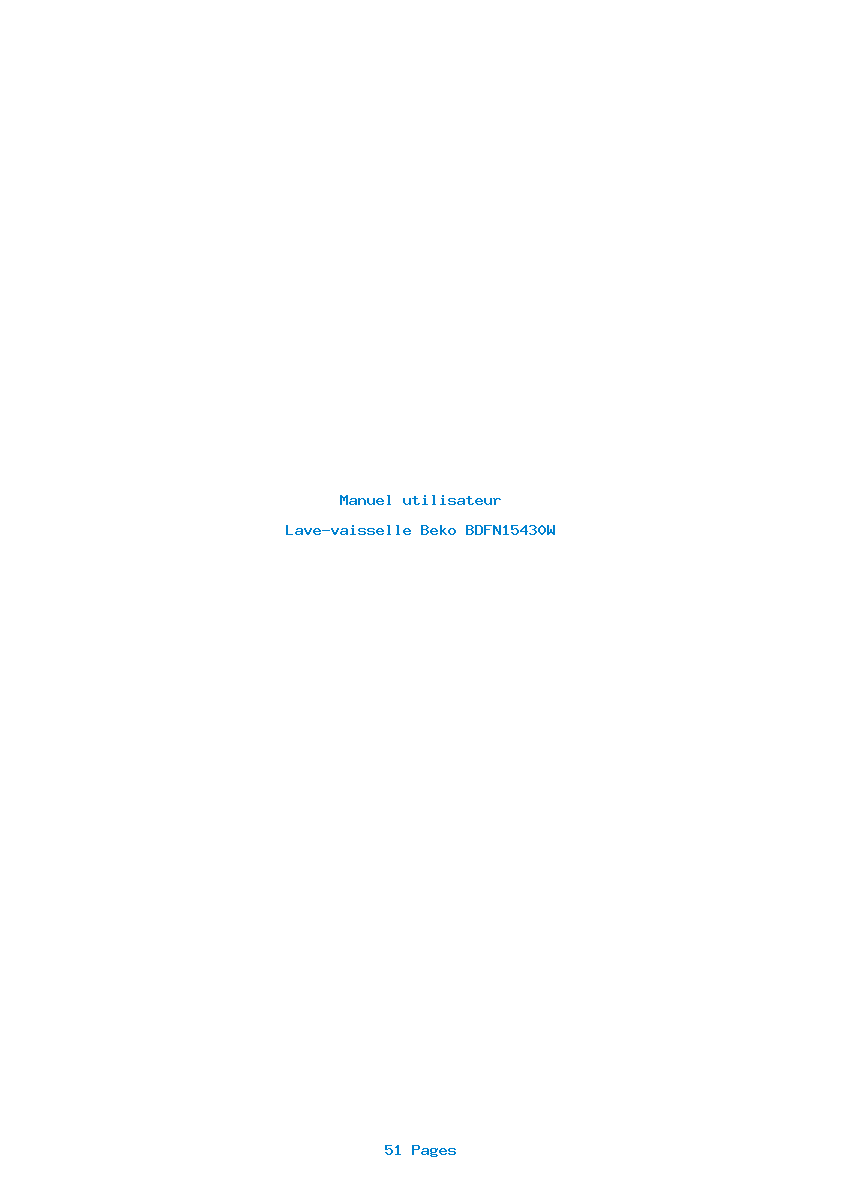Page 1 de la notice Manuel utilisateur Beko BDFN15430W