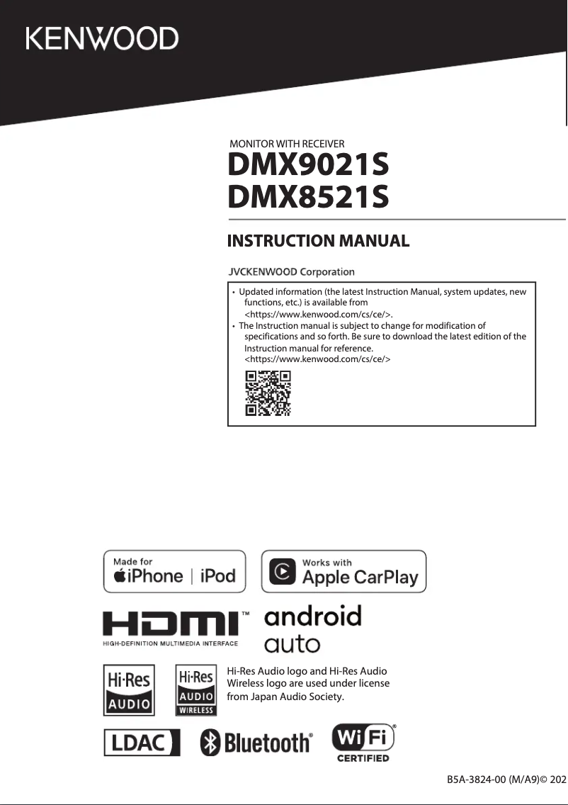 Page 1 de la notice Manuel utilisateur Kenwood DMX8521S
