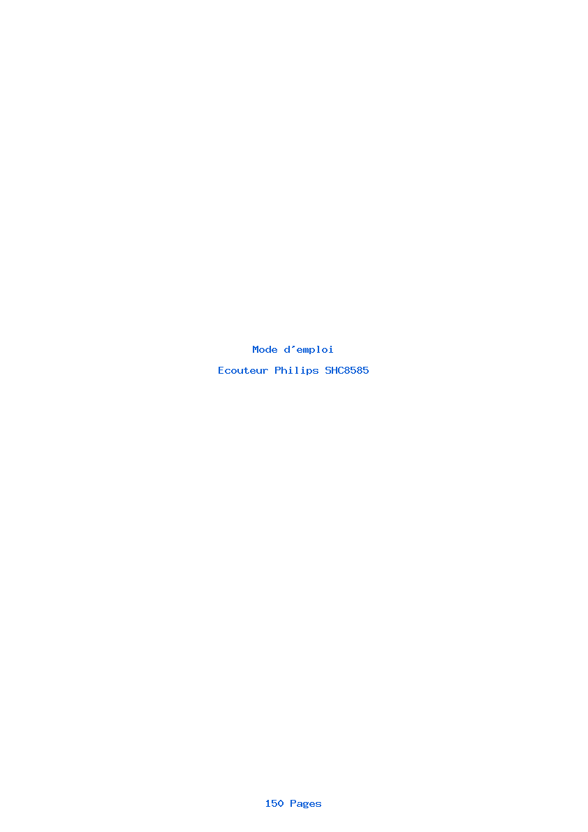Page 1 de la notice Mode d'emploi Philips SHC8585