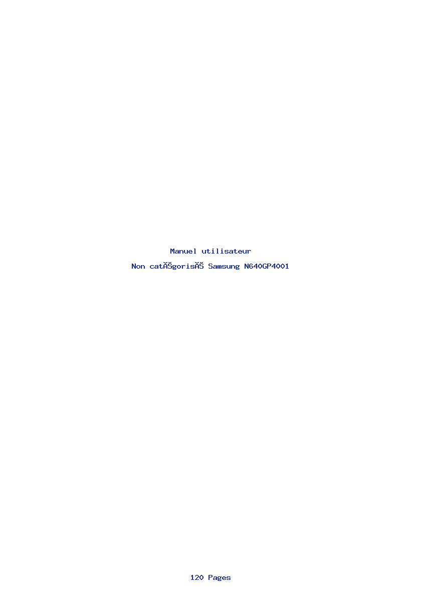 Page 1 de la notice Manuel utilisateur Samsung N640GP4001