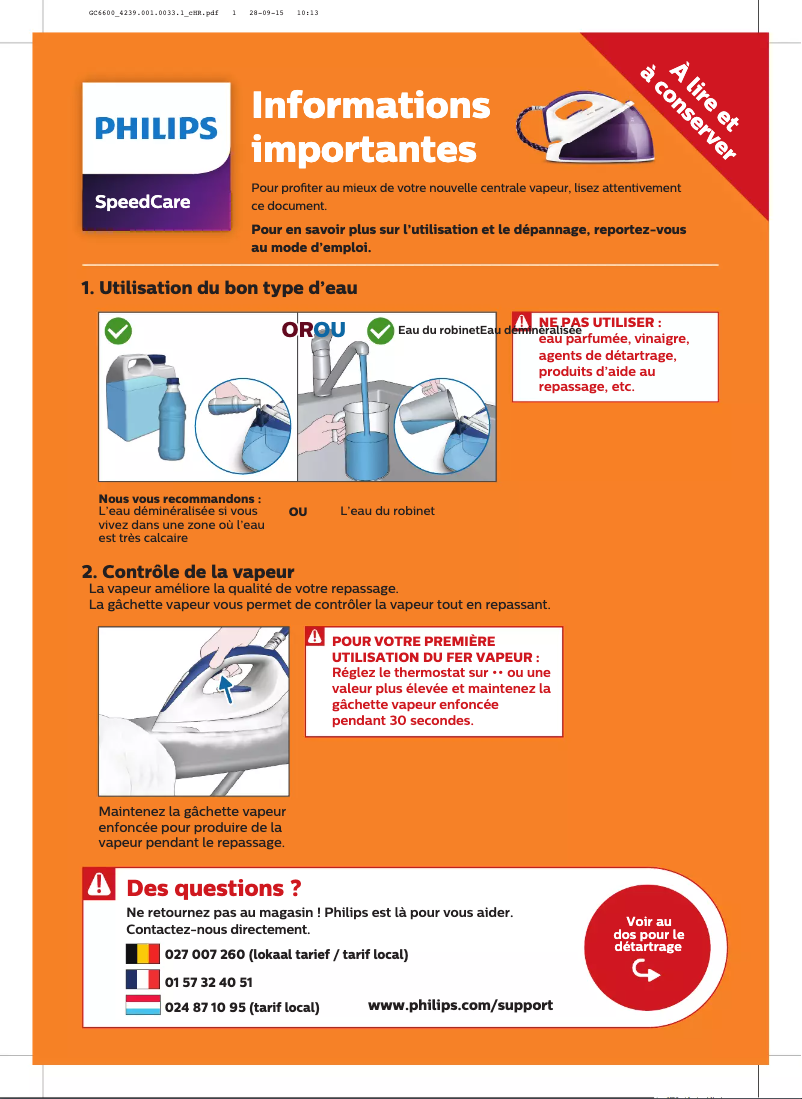 Página 1 del manual Guía de inicio rápido Philips SpeedCare GC6606