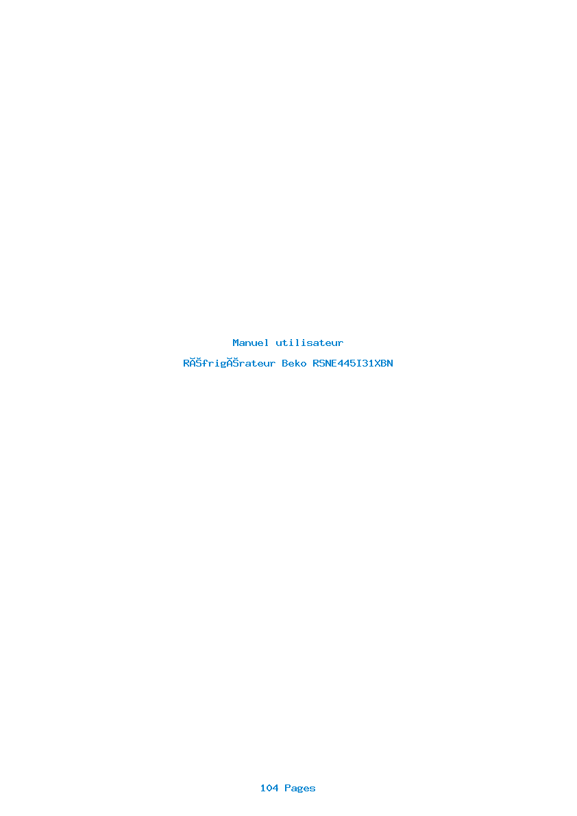 Page 1 de la notice Manuel utilisateur Beko RSNE445I31XBN