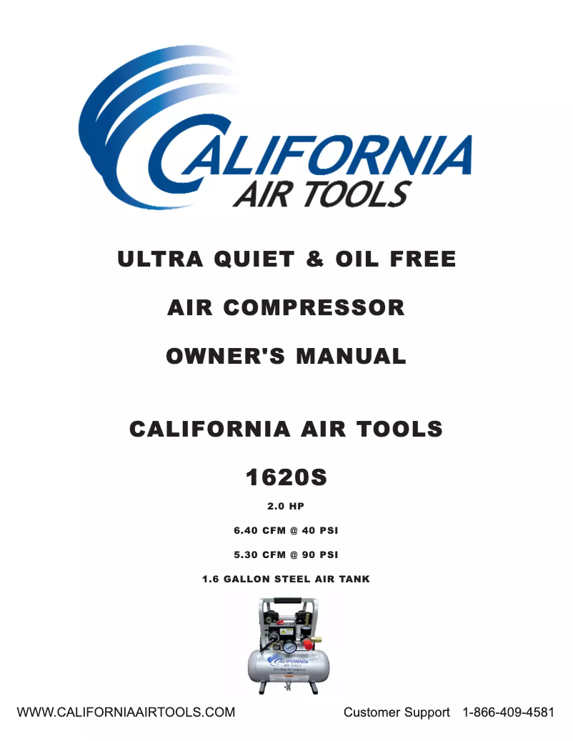 Page 1 of the manual User Manual California Air Tools 1620S