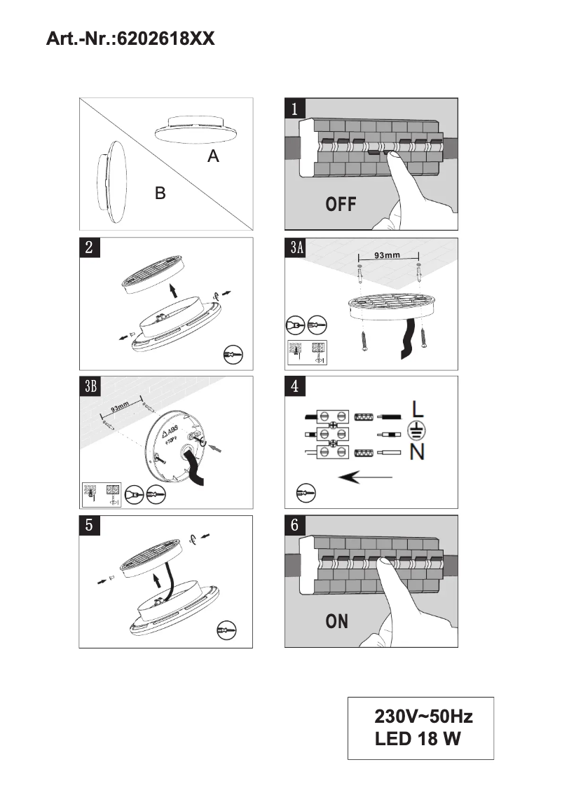 Page 1 de la notice Manuel utilisateur Trio Lighting Bering 620261887
