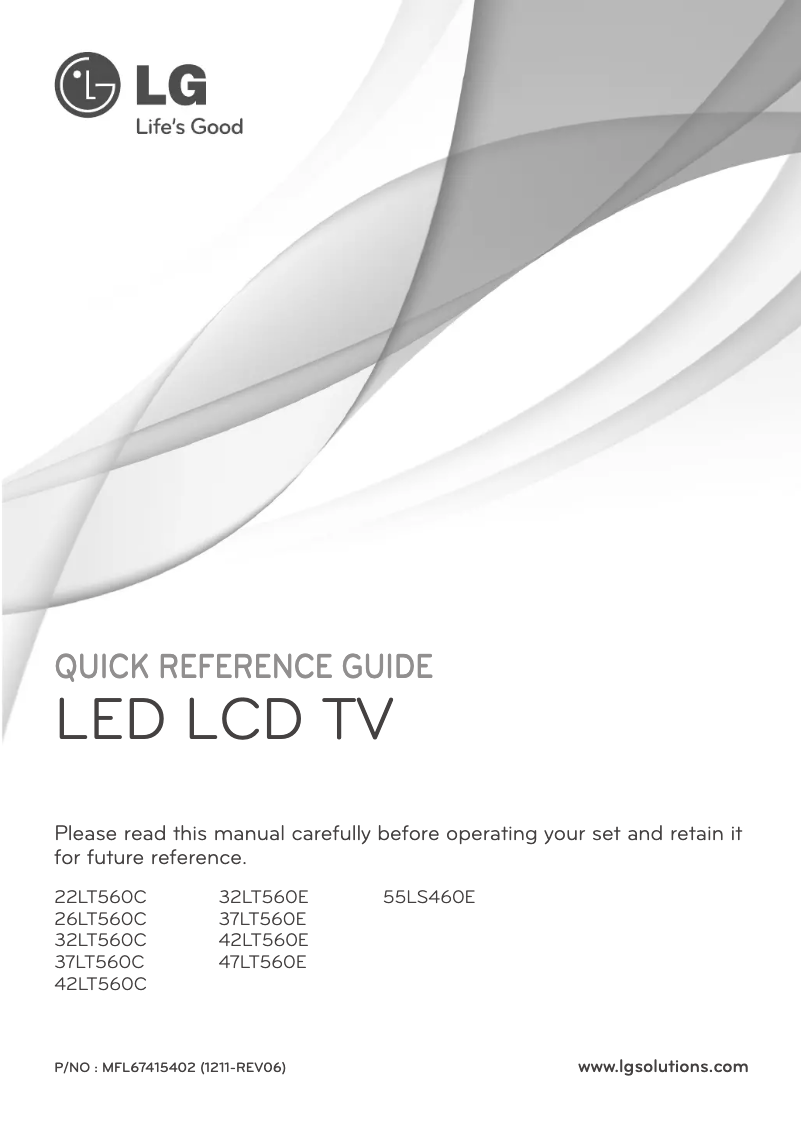 Page 1 of the manual User Manual LG 47LT560E