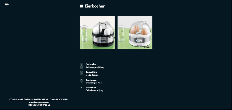 Page 1 de la notice Manuel utilisateur SilverCrest KH 402