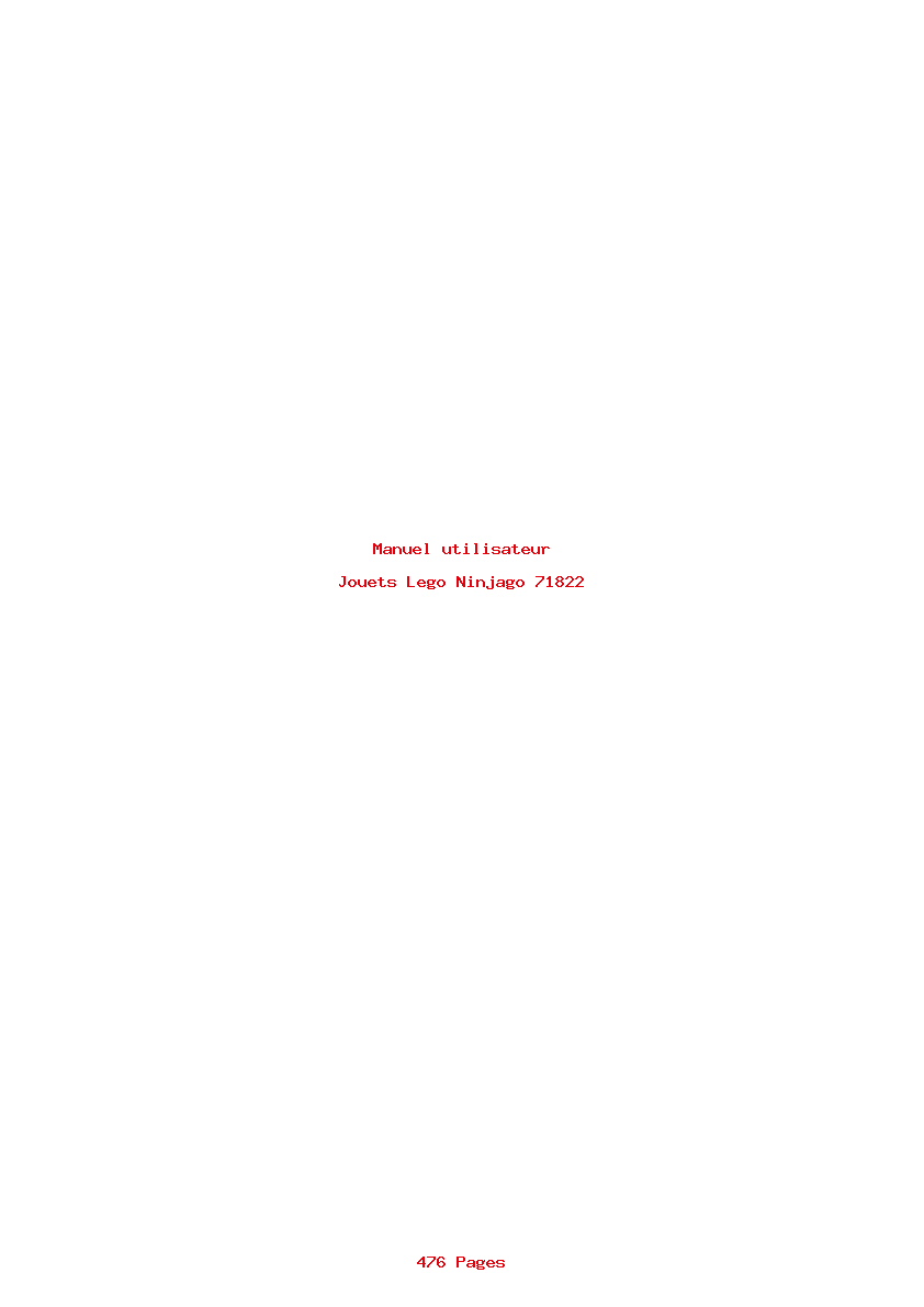 Page 1 de la notice Manuel utilisateur Lego Ninjago 71822