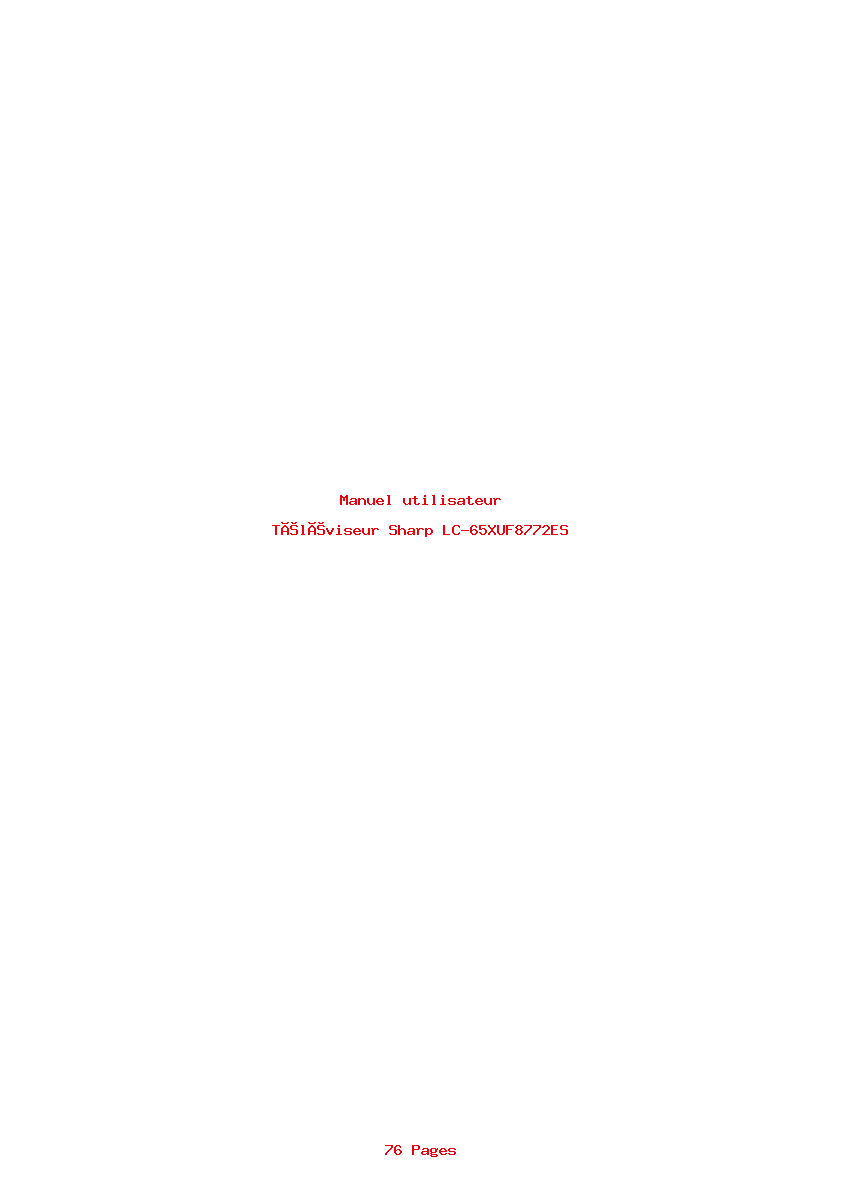 Page 1 de la notice Manuel utilisateur Sharp LC-65XUF8772ES