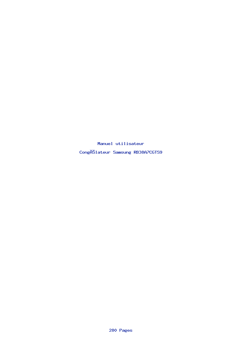 Page 1 de la notice Manuel utilisateur Samsung RB38A7CGTS9
