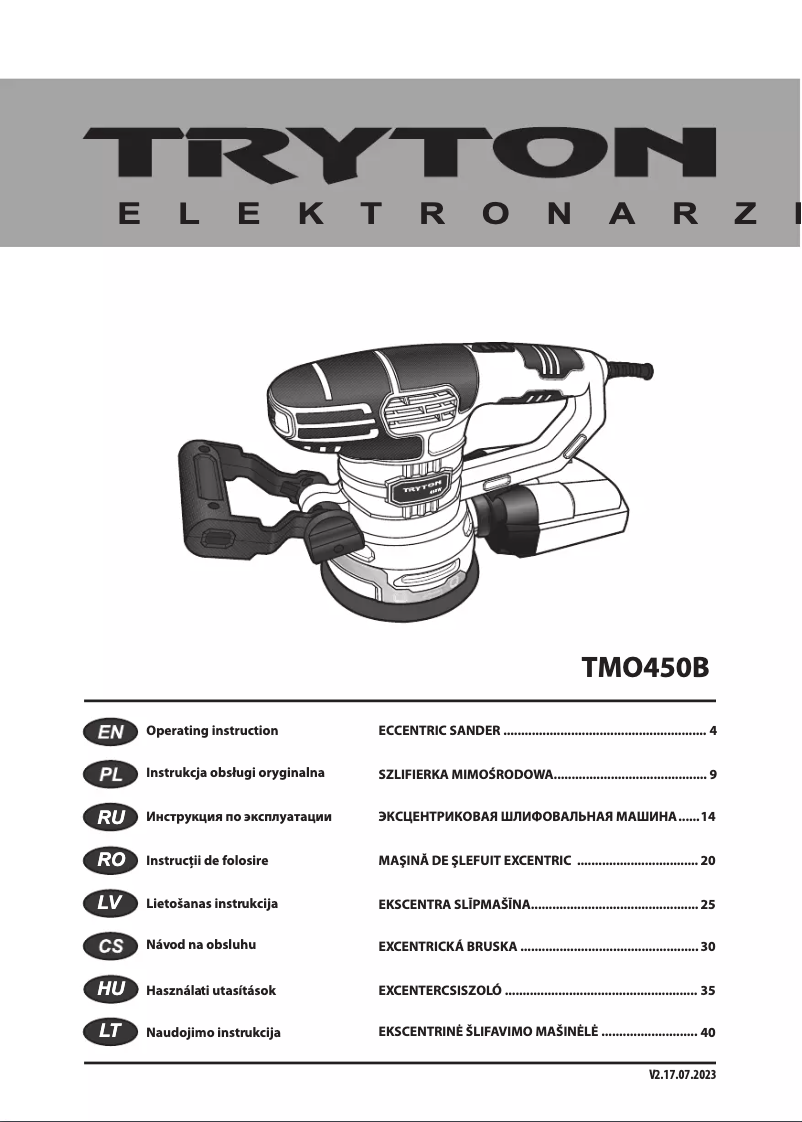 Page 1 of the manual User Manual Tryton TMO450B